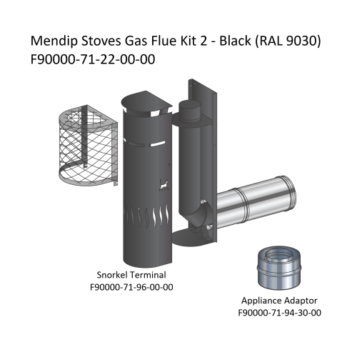 Mendip Rear Exit Balanced Flue Kit in Black