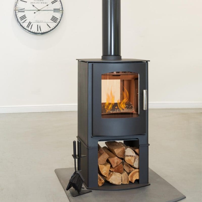 Mendip Churchill SE Double Sided Log Store Wood Stove