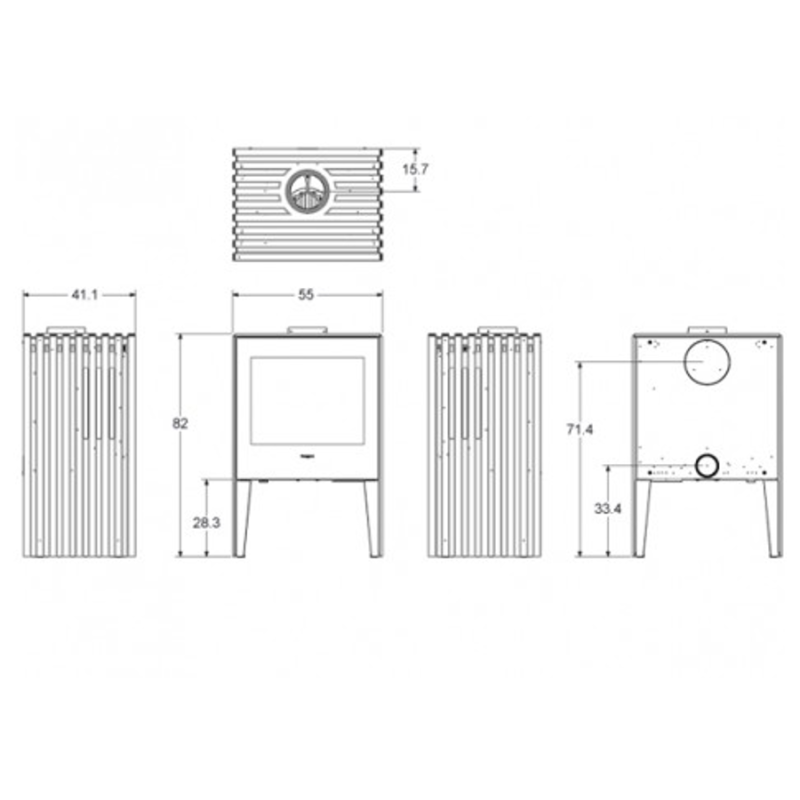 Hergom Glance Top Flue Freestanding