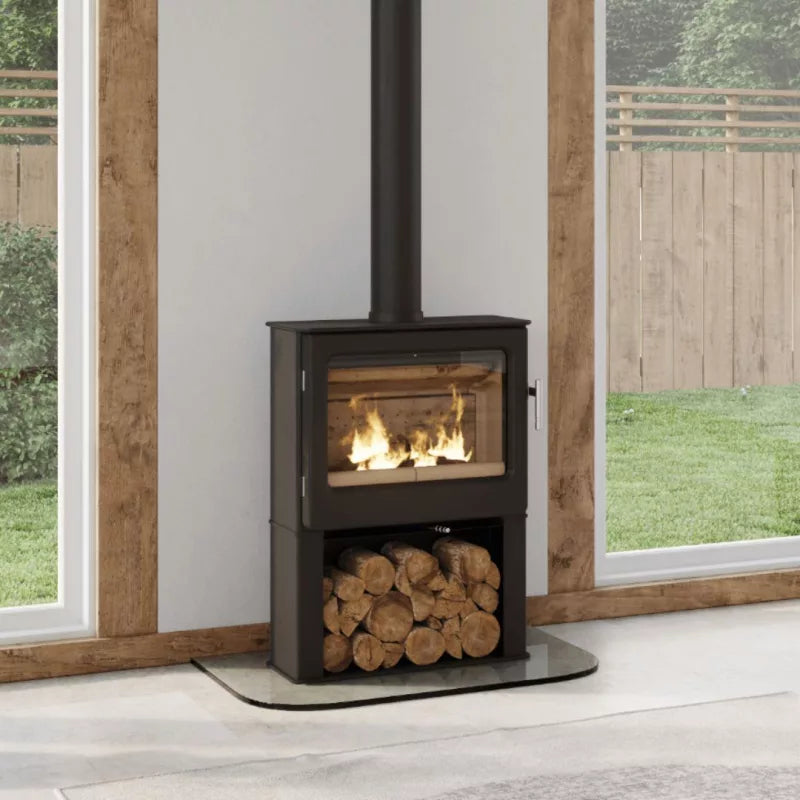 Mendip Ashcott Wide Log Store SE Wood Stove