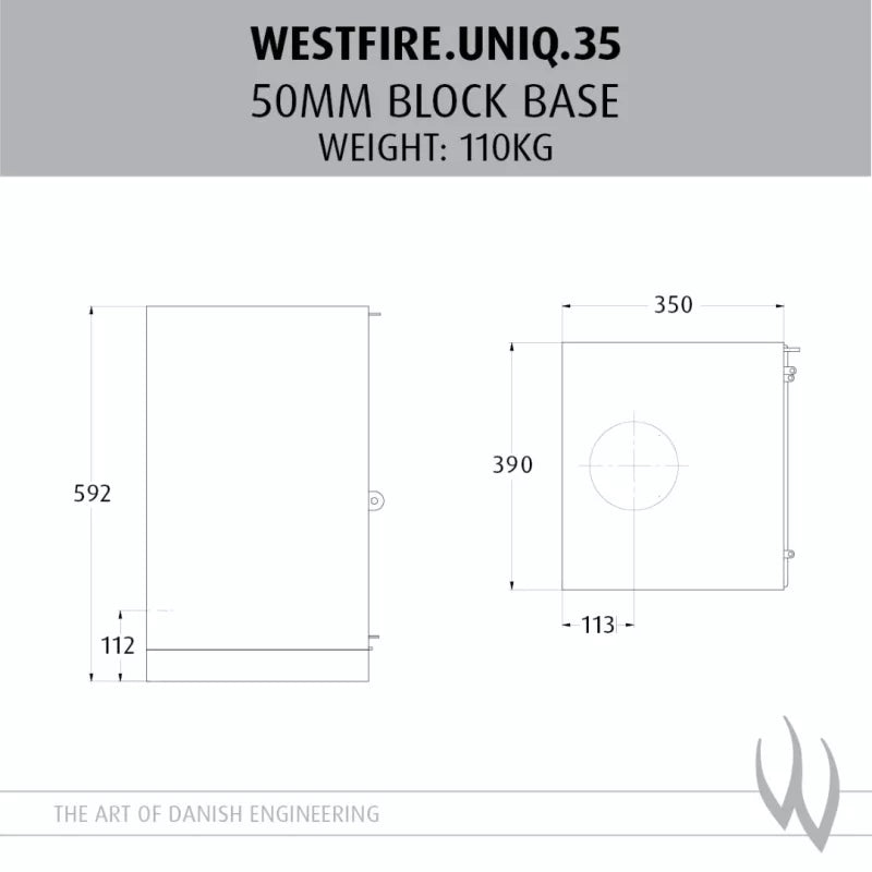 Westfire Uniq 35 Block Base Wood Stove