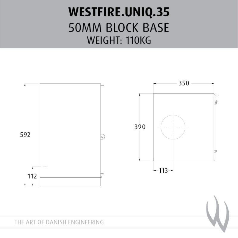 Westfire Uniq 35 SE Block Base Wood Stove