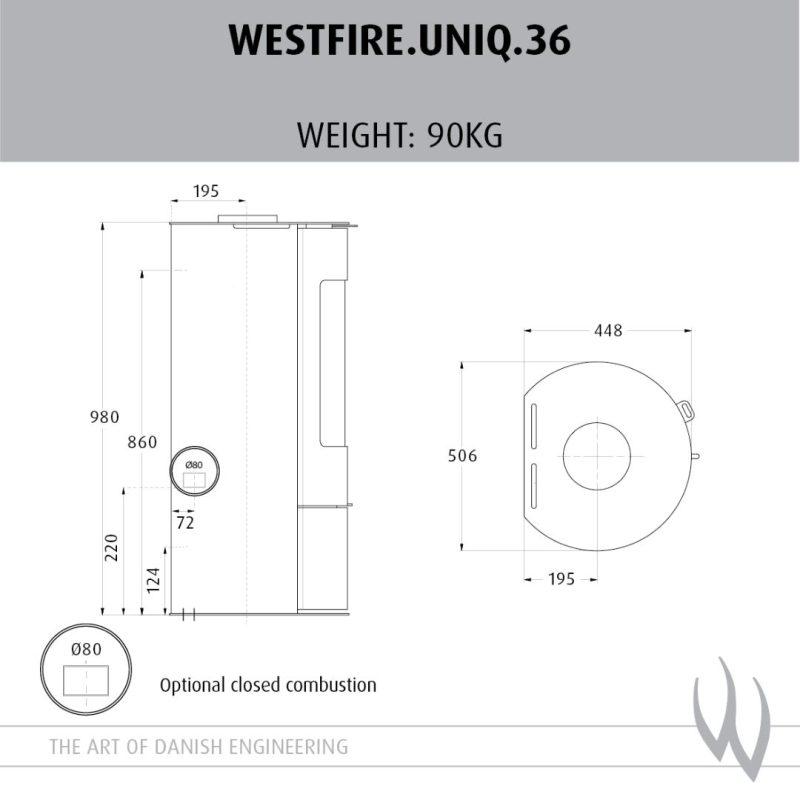 Westfire Uniq 36 Closed Combustion Wood Stove