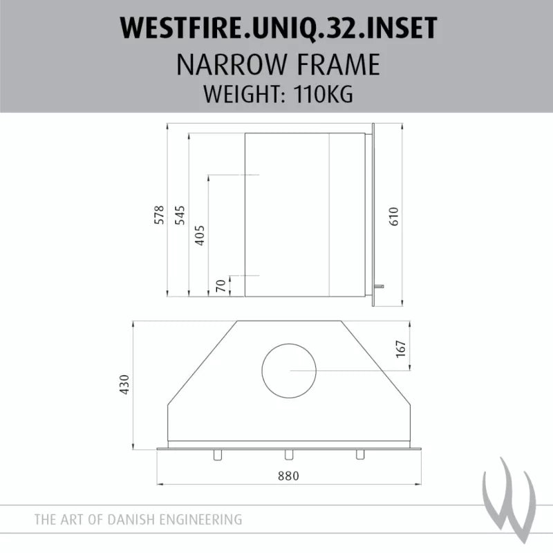 Westfire Uniq 32 Narrow Inset Wood Stove