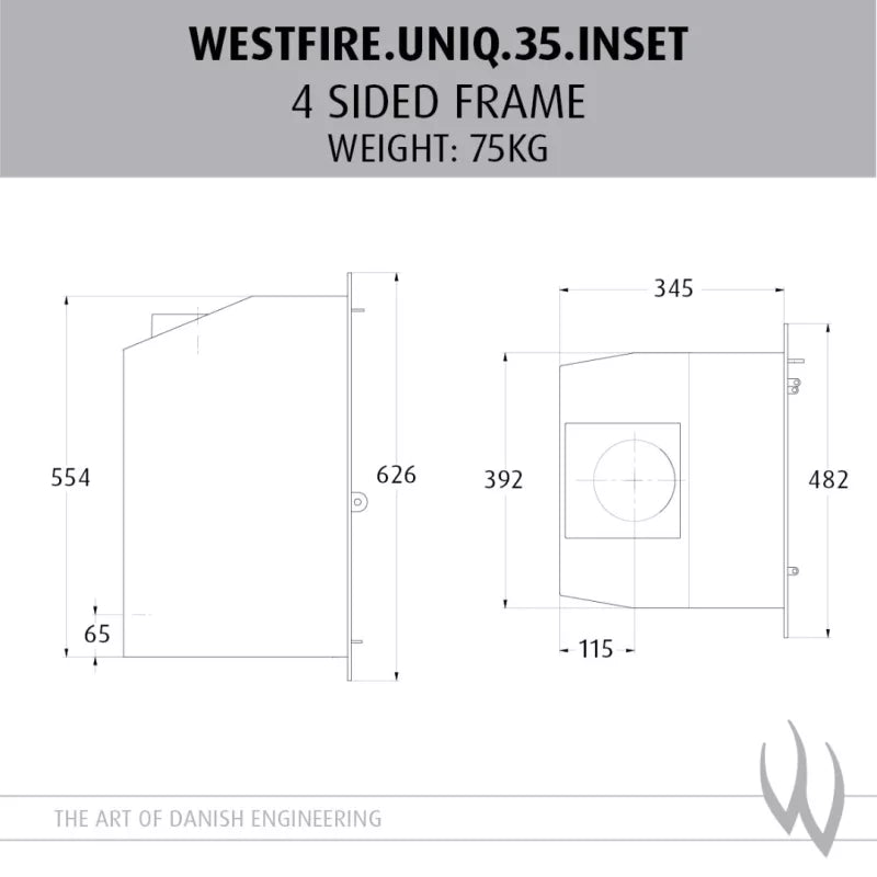 Westfire Uniq 35 SE Inset 4 Sided Multifuel Stove