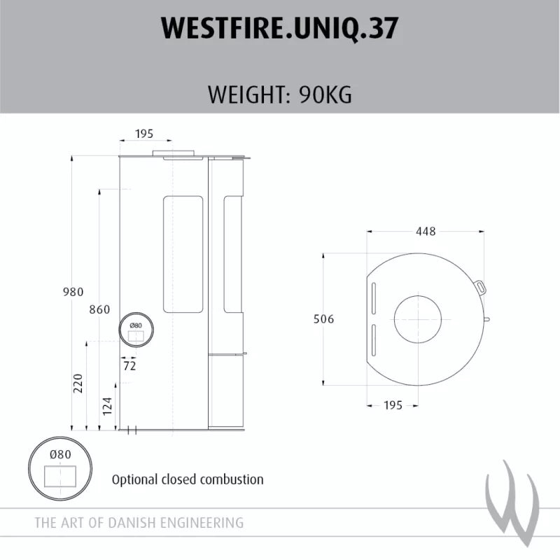 Westfire Uniq 37 Closed Combustion Wood Stove