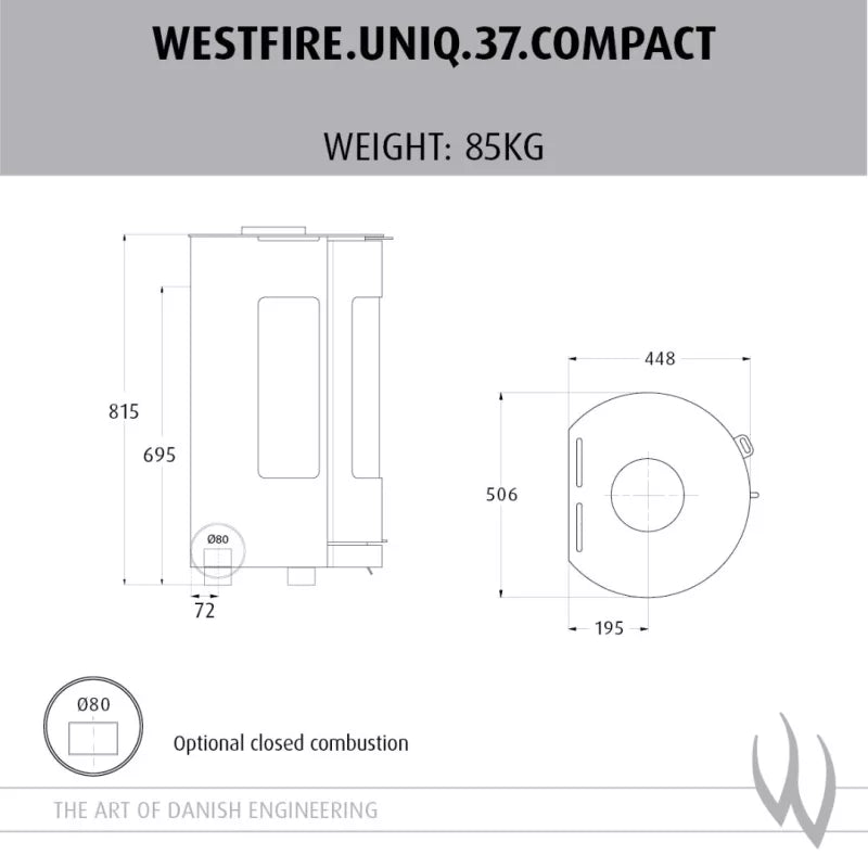 Westfire Uniq 37 Compact SE Wood Stove