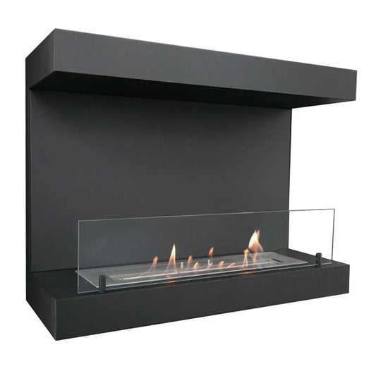 Dakota Black - 3-sided 80 cm Wall Bio fireplace