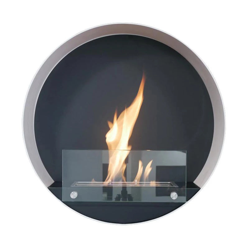 Delaware White - Round Wall Mounted Bio fireplace