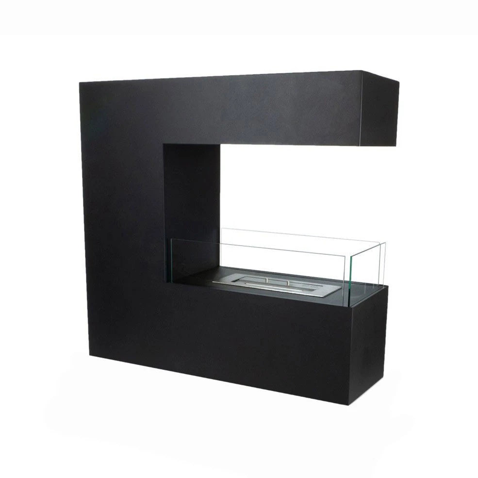 Topeka Black - 3-Sided Bio Fireplace in Steel