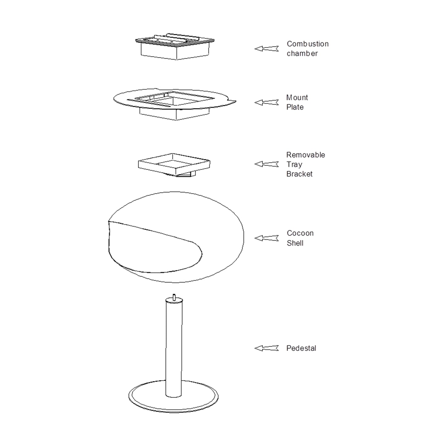 Cocoon Pedestal - Polished Steel